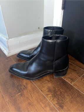 H&M Black Leather Chelsea Ankle Boots
